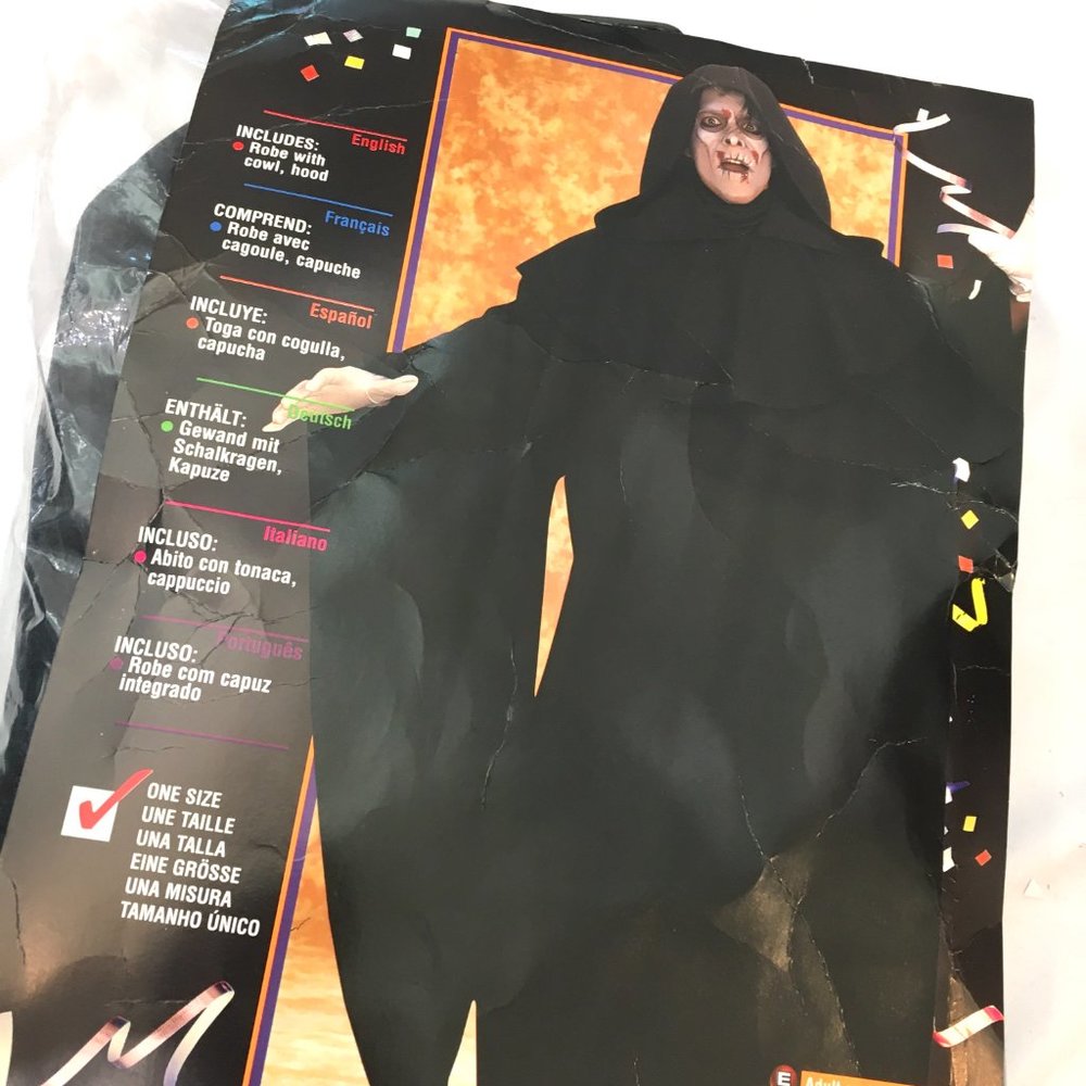Black Robe Ghoul Halloween  w/ Cowled Hood Rubies #15388 NWT NOS
